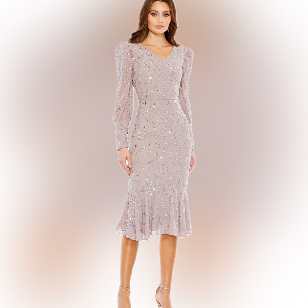 COPY - MAC DUGGAL DRESS VINTAGE LILAC SIZE 16
